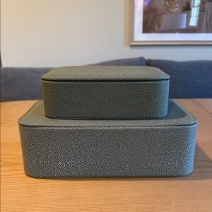 Studio McGee - Green Faux Shagreen Boxes